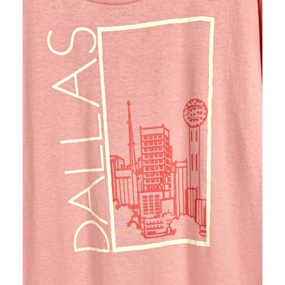 Dallas Skyline Pretty Pink Illustrative Womens Size X Large T-Shirt